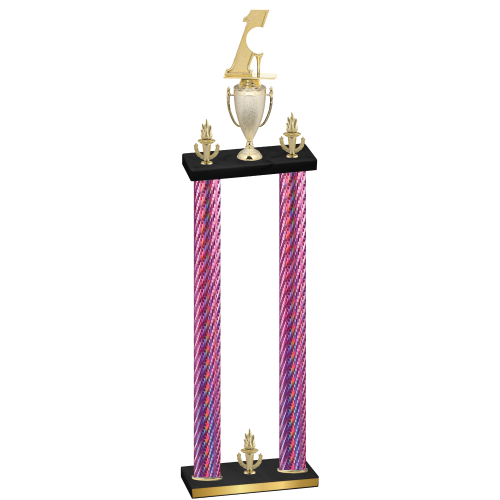 Double Pink Carbon Fiber Victory Golf Trophy