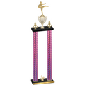 Double Pink Carbon Fiber Fourth Place Karate Trophy