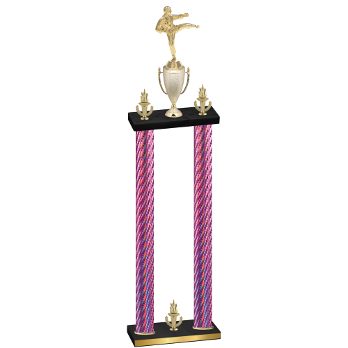 Double Pink Carbon Fiber Victory Karate Trophy