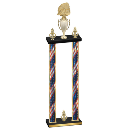 Double Flag USA Victory Soccer Trophy