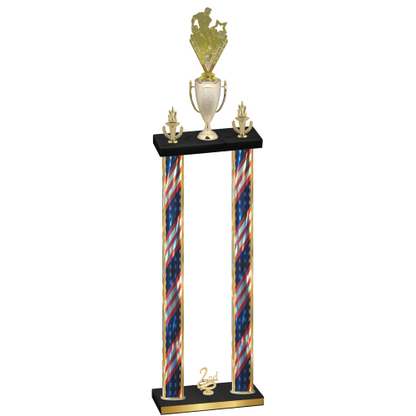 Double Flag USA Second Place Rugby Trophy