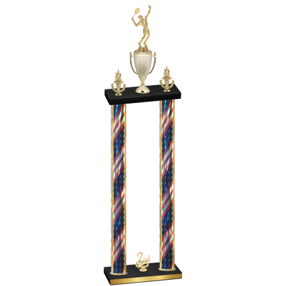 Double Flag USA Second Place Tennis Trophy