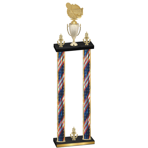 Double Flag USA Victory Tennis Trophy