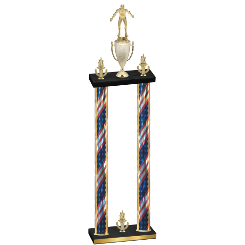 Double Flag USA Victory Wrestling Trophy