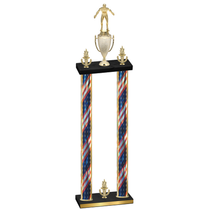 Double Flag USA Victory Wrestling Trophy