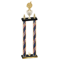 Double Flag USA Third Place Volleyball Trophy