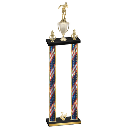 Double Flag USA Second Place Swimming Trophy