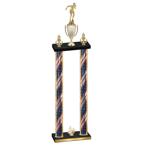 Double Flag USA Fourth Place Swimming Trophy