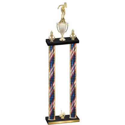 Double Flag USA First Place Tennis Trophy