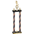 Double Flag USA Second Place Football Trophy