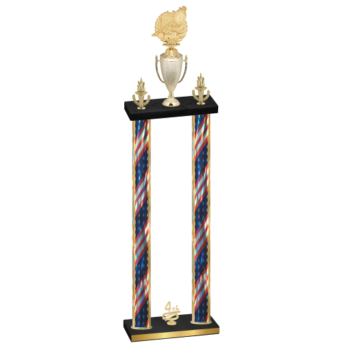 Double Flag USA Fourth Place Swimming Trophy