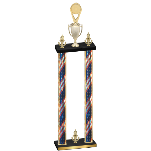 Double Flag USA Victory Insert Trophy