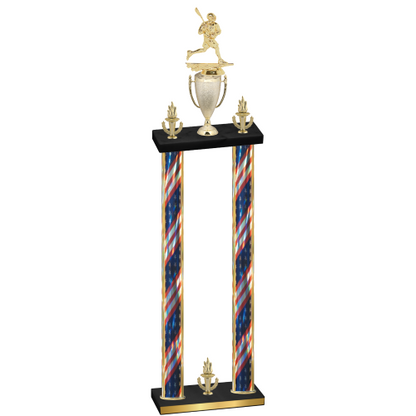 Double Flag USA Victory Lacrosse Trophy