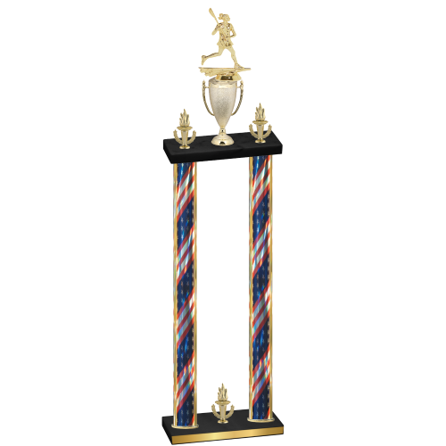 Double Flag USA Victory Lacrosse Trophy