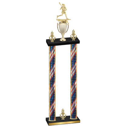 Double Flag USA Victory Lacrosse Trophy
