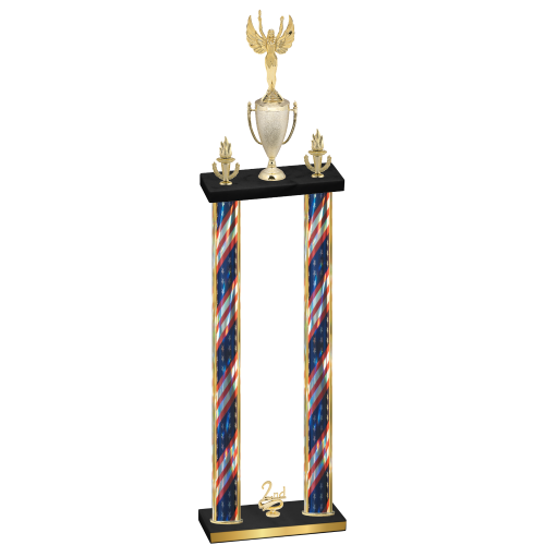 Double Flag USA Second Place Victory Trophy