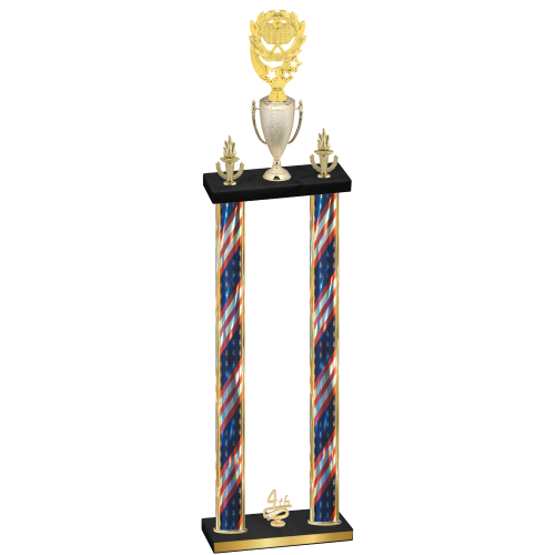 Double Flag USA Fourth Place Pickleball Trophy