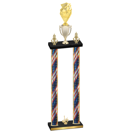 Double Flag USA First Place Pickleball Trophy