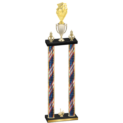 Double Flag USA First Place Pickleball Trophy