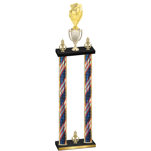 Double Flag USA Victory Pickleball Trophy