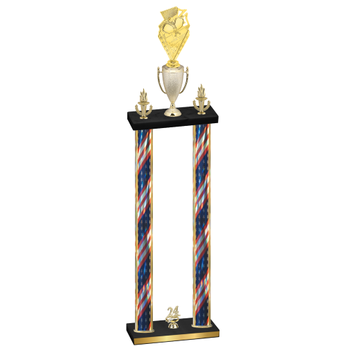 Double Flag USA Year Pickleball Trophy