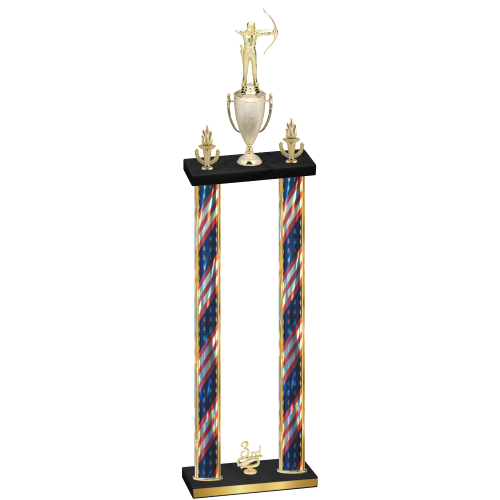 Double Flag USA Third Place Archery Trophy