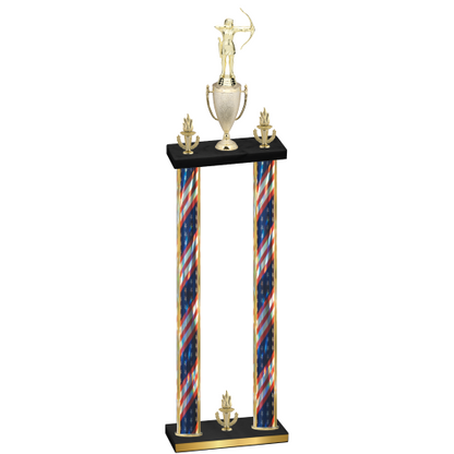 Double Flag USA Victory Archery Trophy