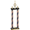 Double Flag USA Second Place Chess Trophy