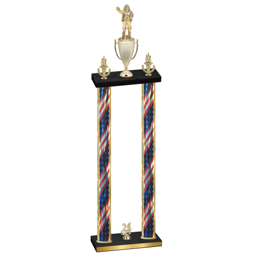 Double Flag USA Year Holiday Trophy