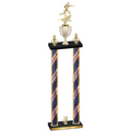 Double Flag USA Year Flag Football Trophy