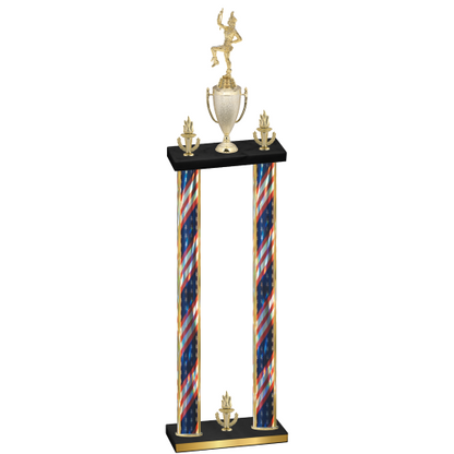 Double Flag USA Victory Majorette Trophy
