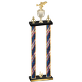 Double Flag USA Third Place Fishing Trophy