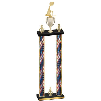 Double Flag USA Victory Golf Trophy
