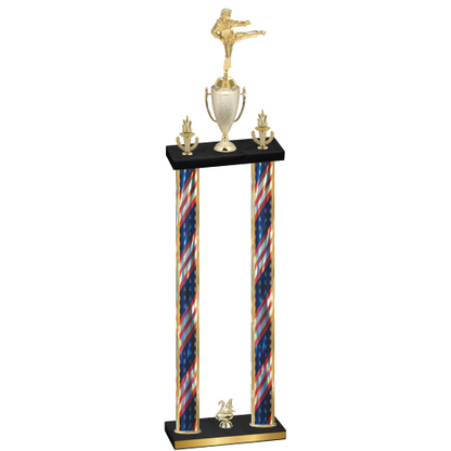 Double Flag USA Year Karate Trophy