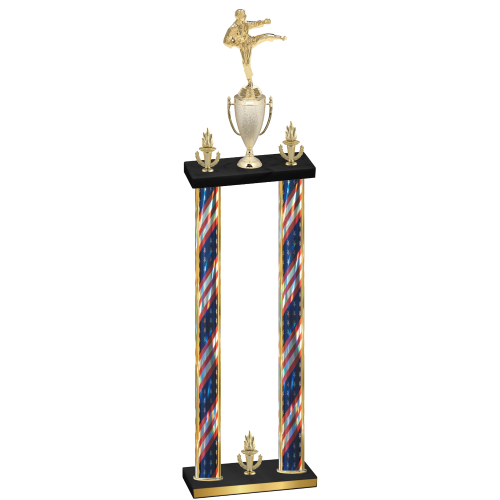 Double Flag USA Victory Karate Trophy