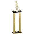 Double Gold Carbon Fiber Second Place Football Trophy