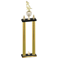 Double Gold Carbon Fiber Third Place Football Trophy