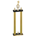 Double Gold Carbon Fiber Year Rugby Trophy