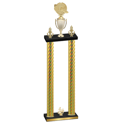 Double Gold Carbon Fiber Fourth Place Running Trophy