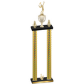 Double Gold Carbon Fiber Third Place Tennis Trophy