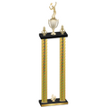 Double Gold Carbon Fiber Fourth Place Tennis Trophy