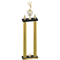 Double Gold Carbon Fiber Third Place Tennis Trophy