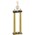 Double Gold Carbon Fiber Fourth Place Tennis Trophy