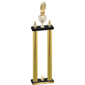 Double Gold Carbon Fiber Fourth Place Football Trophy