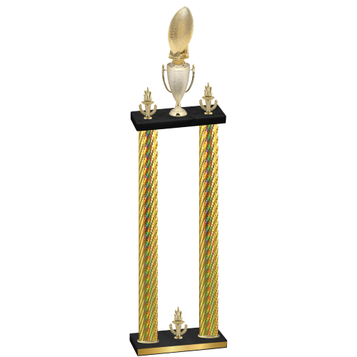 Double Gold Carbon Fiber Victory Football Trophy