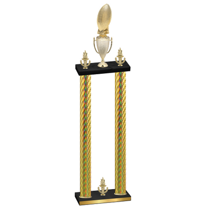 Double Gold Carbon Fiber Victory Football Trophy