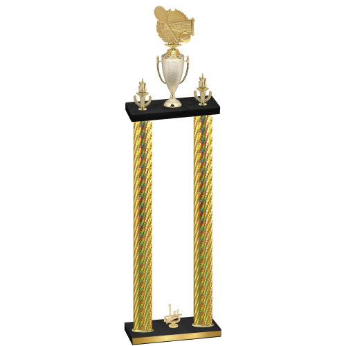 Double Gold Carbon Fiber First Place Tennis Trophy