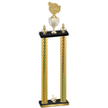 Double Gold Carbon Fiber Third Place Tennis Trophy