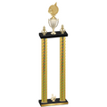 Double Gold Carbon Fiber Third Place Volleyball Trophy