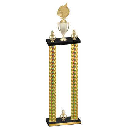 Double Gold Carbon Fiber Victory Volleyball Trophy